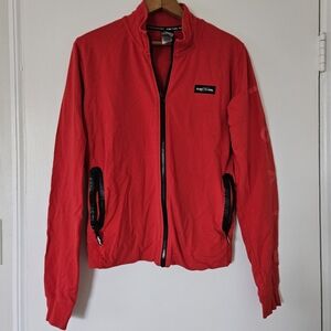 Flag Nor Fail Womens Jacket L Red Athletic Track Lightweight Cotton Americana